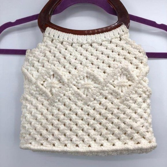 No brand / Not sure Handbags - Vintage Hand Made Crocheted Purse Cream